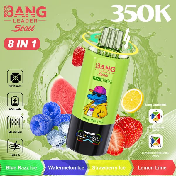 Bang Leader Stoll 350K Disposable Vape 350000 Puffs 4-in-1 Flavor Chamber Blended 8 Flavor Rechargeable Disposable Vape