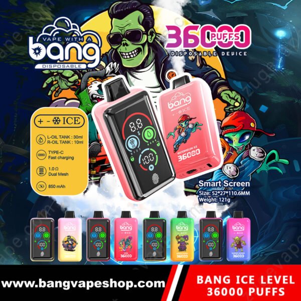 Bang 36000 Ice Level 36k Puffs Smart Disposable Vape