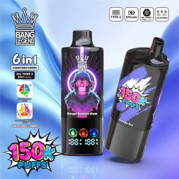 cash on delivery Bang Legend 150K Disposable Vape | 3 Oil Chambers Smart Screen | 12 Premium Flavors