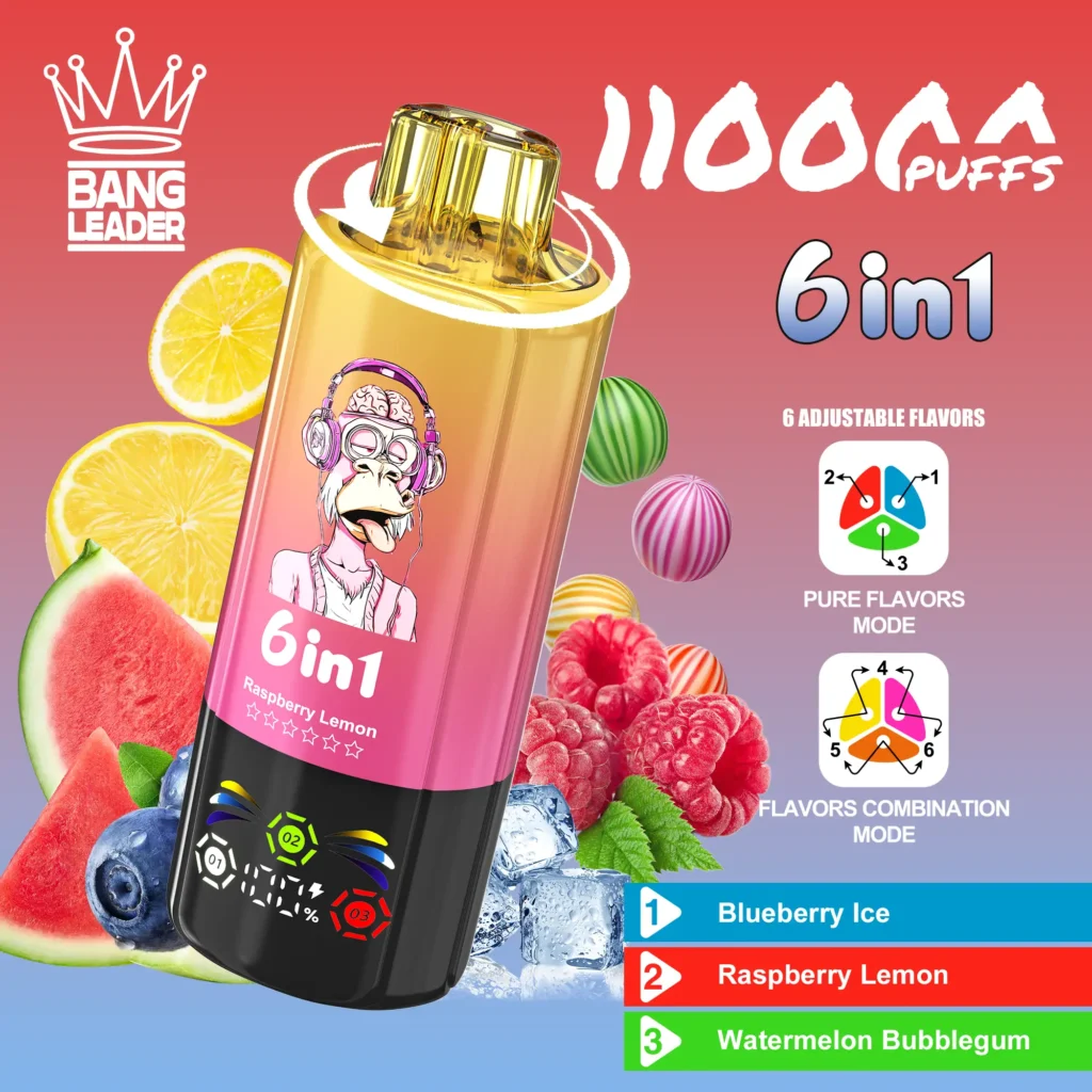 cush on delivery Bang Leader 110K Disposable Vape | 110,000 Puffs | Rechargeable Mesh Coil | 6 in 1 Flavor