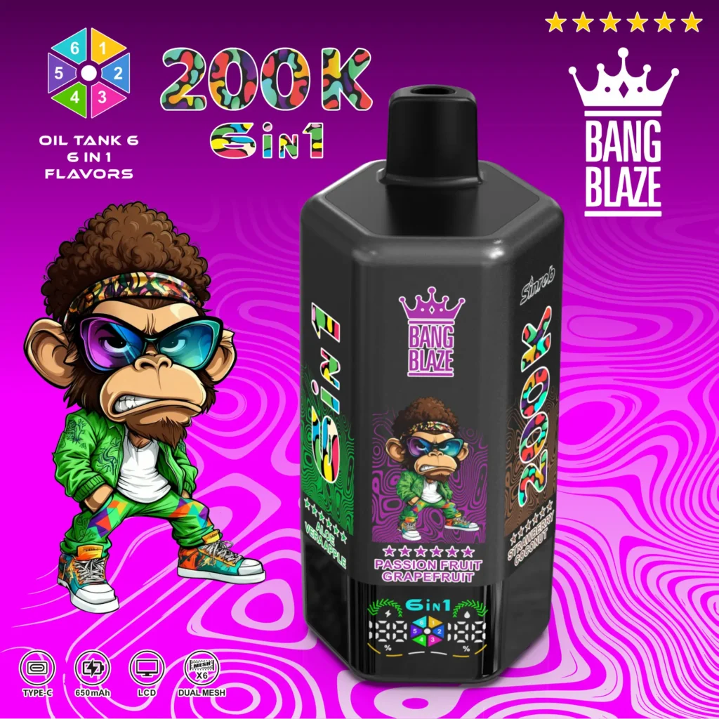 Buy Bang Blaze 200K 6-in-1 Disposable Vape with zero-risk Cash on Delivery across Europe.