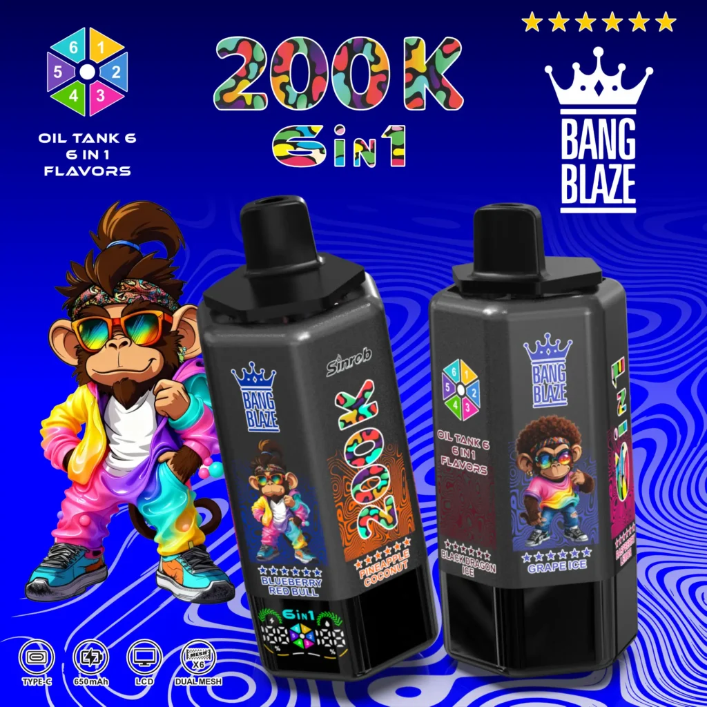 Buy Bang Blaze 200K 6-in-1 Disposable Vape with zero-risk Cash on Delivery across Europe.